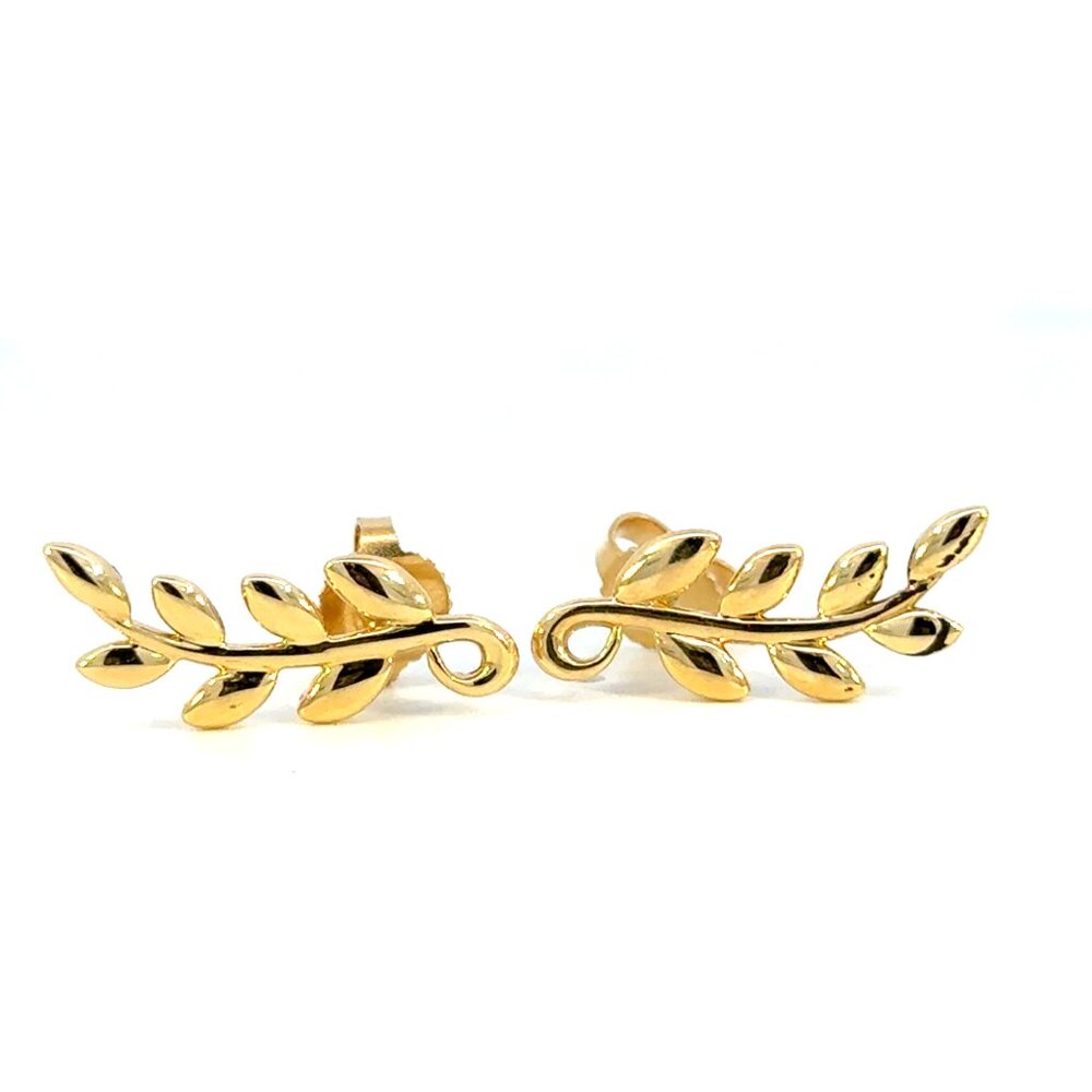 Tiffany & Co Paloma Picasso Yellow Gold Olive Leaf Climber Earrings